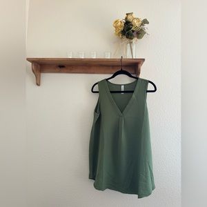 NWOT Zenana Green Gauze Tank Blouse
